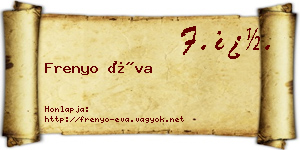 Frenyo Éva névjegykártya